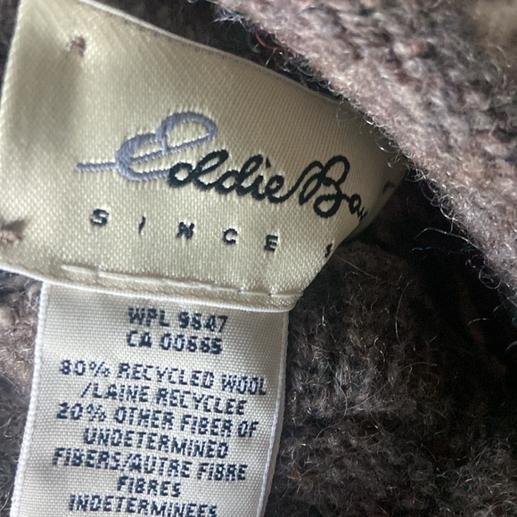 Eddie Bauer Vintage Wool Sweater Mock Neck Rolled Sz L - Picture 3 of 4
